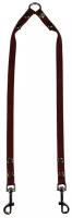 Поводок-сворка для собак нейлоновый 70 см х 2 х 15 мм красно-салатовый (от 5 кг до 15 кг х 2) / поводок-сворка нейлоновый с карабинами