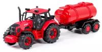 Трактор Полесье BELARUS с цистерной 91635 1:18, 37 см, красный