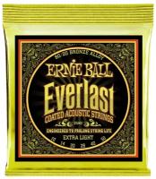 Струны для акустической гитары Ernie Ball P02560 Everlast Coated 80/20 BronzeExtra Light (10-14-20-28-40-50)