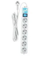 Сетевой фильтр Power Cube Powercube SPL(5+1)-16B-P-3М-WHITE 3м (6 розеток) белый (коробка)