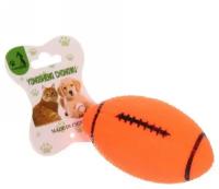 Игрушка - мячик для собак средних, мелких и крупных пород «игрулик - регби», цвет ораньжевый, d-11см (лейбл)