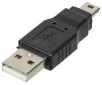 Переходник Ningbo mini USB B (m) USB A(m) черный