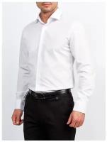 Рубашка мужская длинный рукав GREG 100/199/WHITE/ZV_GB, Приталенный силуэт / Slim fit, цвет Белый, рост 164-172, размер ворота 44