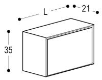 Шкафчик подвесной закрытый одностворчатый с полочкой NOVELLO LIBERA Bianco Opaco 250x210x350h