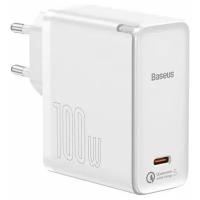 Зарядное устройство BASEUS GaN2 Fast Charger USB-C + Кабель Type-C-Type-C, 3A, 100W, белый