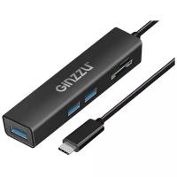 Карт-ридер Ginzzu EXT GR-566UB USB Type-C - 3xUSB 3.0/microSD/SD Black 17431