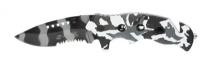 Нож складной STINGER 84 мм, рукоять: алюминий черно-белый камуфляж