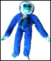 Мягкая игрушка плюшевая обезьянка, с пайетками, 40 см, синяя