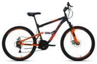 Горный велосипед Altair MTB FS 26 2.0 disc 2021, темно-серый/оранжевый, рост 18