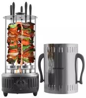 Шашлычница Endever Grillmaster 290, Серебристый/Черный, 1100 Вт, 5 Шампуров, Таймер До 30 Мин