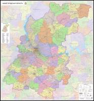 Настенная карта Нижегородской области 140 х 130 см (на баннере)