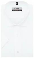 Рубашка мужская короткий рукав GREG 113/101/29871/Z, Полуприталенный силуэт / Regular fit, цвет Белый, рост 174-184, размер ворота 39