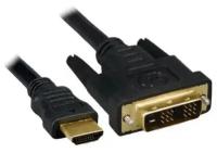 Кабель видео адаптер HDMI-DVI single link Cablexpert CC-HDMI-DVI-7.5MC, 2 фильтра, позолоченные разъемы, экран - 7.5 м