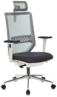Кресло руководителя Бюрократ MC-W612N-H темно-серый TW-04 38-417 с подголов. крестов. металл хром пластик белый