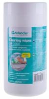 Салфетки чистящие для всех типов экранов, Defender Cleaning wipes, Optima, 100 штук в тубе