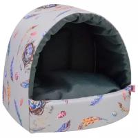 Домик для собак и кошек ZOOexpress Птицы №2 Lux 48х43х43 см 48 см 43 см прямоугольная серый 43 см