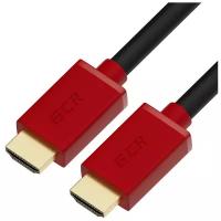 Кабель интерфейсный HDMI удлинитель GCR GCR-HM451-1.0m 01075, v2.0 M/M красные коннекторы, OD7.3mm, 28/28 AWG, позолоч. контакты, Ethernet 18.0 Гбит/с