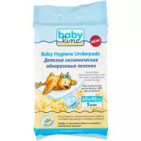 Одноразовая пеленка BabyLine пятислойные с гелевым абсорбентом 90x60