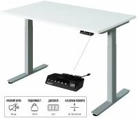 Стол компьютерный регулируемый по высоте Ergostol Optima (140*80), Белый шагрень/серебристый
