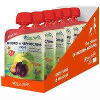 Пюре Fleur Alpine Organic (Флёр Альпин Органик) Яблоко и Чернослив с 5 мес 90 г (пауч) (6 штук в упаковке)