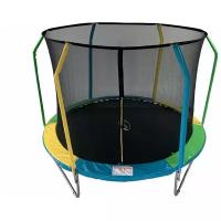 Каркасный батут Sport Elite FR-60-8FT 244х244х236 см, синий/зеленый/желтый