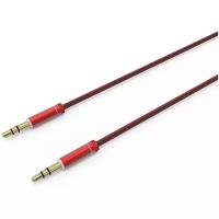 Кабель LDNIO LS-Y01/ AUX аудио кабель/3.5 mm jack - 3.5 mm jack/ 1m/ позолоченные контакты/ красный