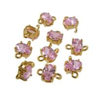 Коннектор со вставкой Mini Morganite Fianit Gold Plated 9х6 мм