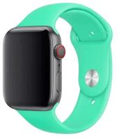 Ремешок силиконовый для Apple Watch 38/40мм (21), мятно-голубой, на кнопке