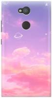 Силиконовый чехол Розовое небо и космос на Sony Xperia L2 / Сони Иксперия Л2