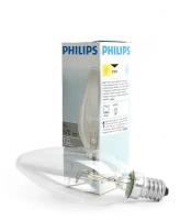 Лампа накаливания Philips CL B35 (60Вт, E14, свеча, прозрачная) теплый белый, 1шт
