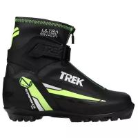 Trek Ботинки лыжные TREK Experience 1 NNN ИК, цвет чёрный, лого зелёный неон, размер 43