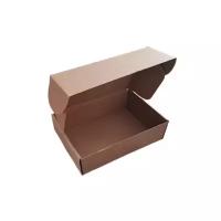 Самосборные крафтовые картонные коробки с крышкой 222x160x80 Т-24, 5 штук