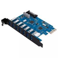 Скоростной PCI-E контроллер на 7xUSB-A 3.0 Orico PVU3-7U, черный [ORICO-PVU3-7U]