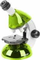 Микроскоп Микромед Атом 40x-640x набор для опытов для детей, портативный (салатовый)