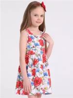 Платье - сарафан для девочки летнее Апрель 1ДПБ4000001н/243/*/2873/*/*/*/* красный,синий,белый,желтый 54-104