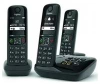 Р/Телефон Dect Gigaset AS690A Trio RUS черный (труб. в компл:3шт) автооветчик АОН