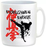 Кружка желтая CoolPodarok Kyokushinkai karate (киокушинкай каратэ)