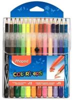 Набор для рисования Maped Color'Peps, 12 фломастеров (линия 2.8мм) + 15 цветных карандашей (897412)