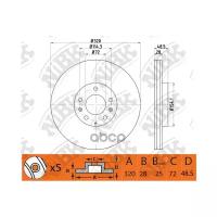 Тормозной диск передний NIBK RN1503 для Ford Edge, Mazda CX-9, Mazda CX-7, Mazda 6