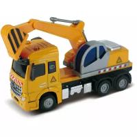 Экскаватор, кабина die-cast, инерционный механизм, свет, звук, 1:43 Funky toys FT61080