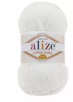 Пряжа Alize Cotton baby soft белый (55), 50%хлопок/50%акрил, 270м, 100г, 1шт