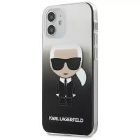 Чехол Lagerfeld для iPhone 12 mini (5.4) PC/TPU Ikonik Karl Hard Gradient Black