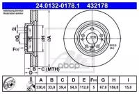 Диск тормозной передний вент.330x32 5 отв. ate