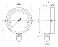 Мановакуумметр МВП3А-Уф -0,1…0…1,5 МПа кт.1,0 d.100 IP40 M20*1,5 РШ