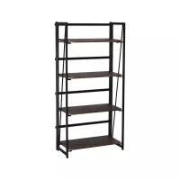 Стеллаж на металлокаркасе BRABIX LOFT SH-001, 600х300х1250 мм, складной, цвет морёный дуб, 641228