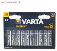 Varta Батарейка алкалиновая Varta Energy, AA, LR6-10BL, 1.5В, блистер, 10 шт