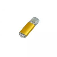 Металлическая флешка с прозрачным колпачком (64 Гб / GB USB 2.0 Золотой/Gold 018 Флеш накопитель apexto U307B)
