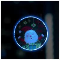 Световые подставки и картинки Luazon Lighting Светодиодная игрушка на липучке «Дед Мороз с подарками» 13 см, батарейки LR44х3, свечение мульти
