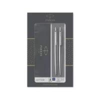 Parker набор подарочный jotter core - stainless steel ct, ручка шариковая+карандаш