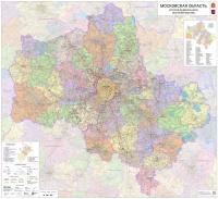 Настенная карта Московской области 128 х 136 см (на баннере)